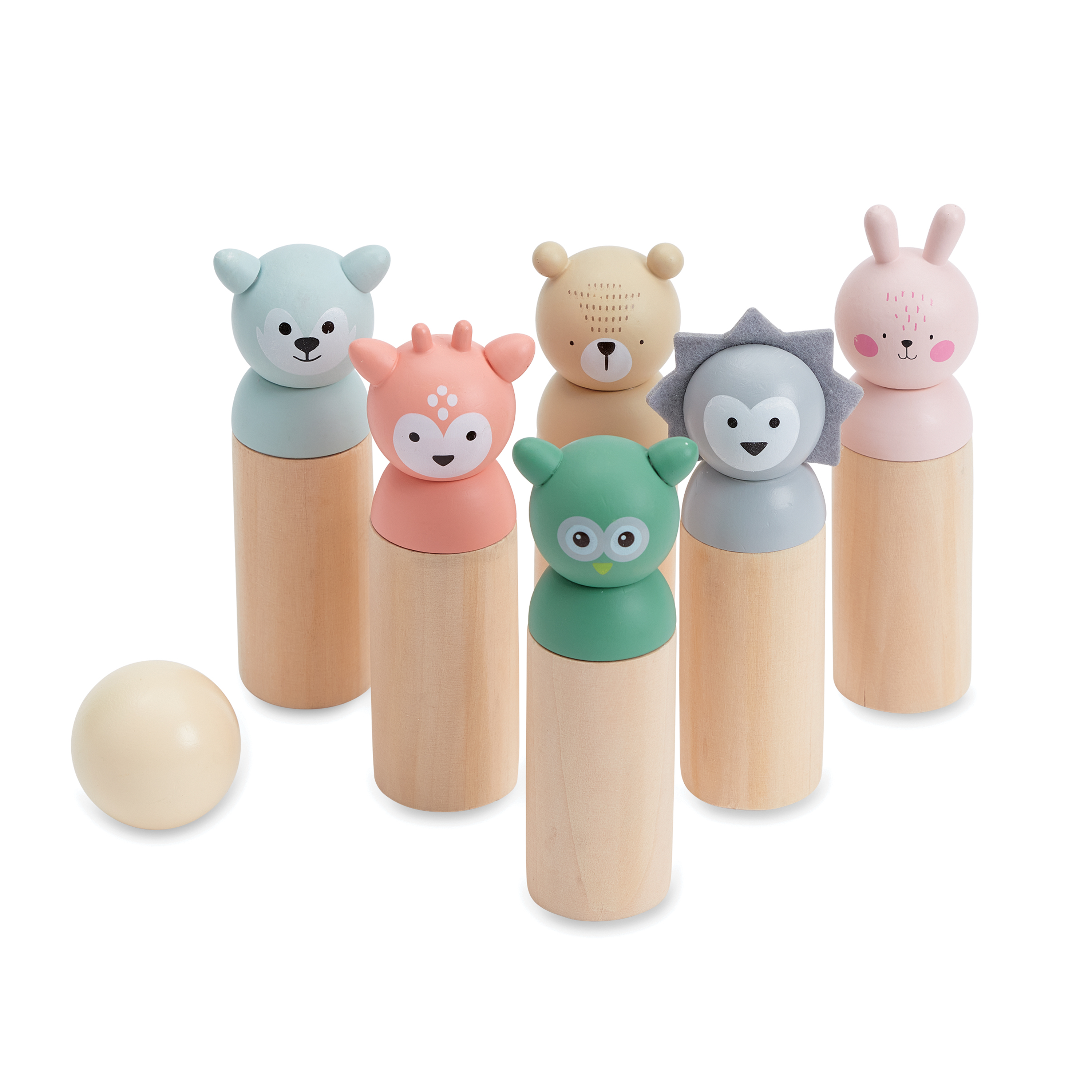 Bubble Wooden Animal Bowling Set