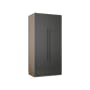 Lucca 2 Door Wardrobe 3 - Graphite Linen, Herringbone Oak - 3