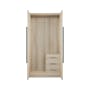 Lucca 2 Door Wardrobe 3 - White Oak - 0