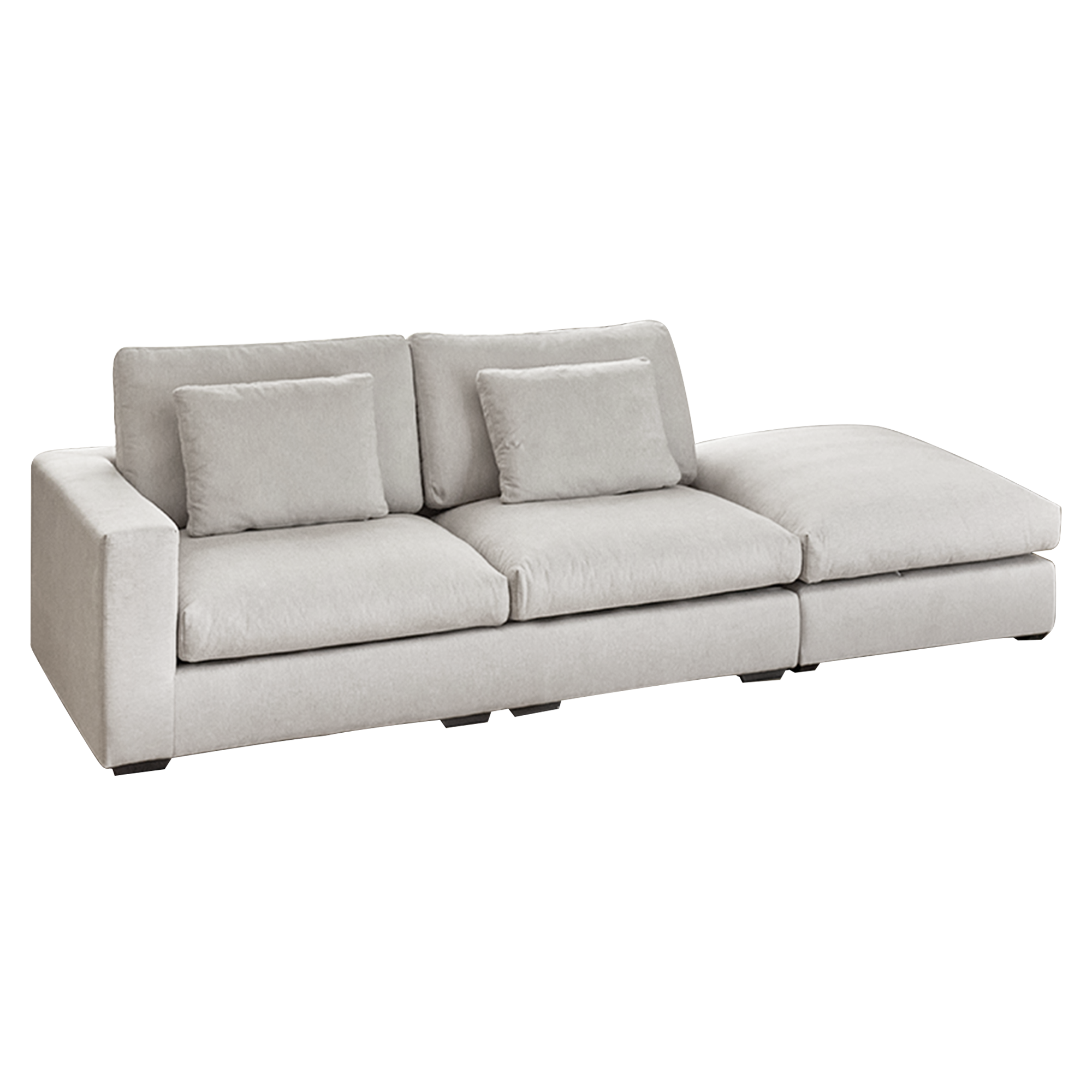 Oxford 3 Seater Extended Sofa - Grey, Down Feathers
