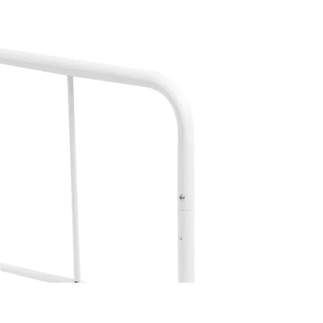 Owen Super Single Metal Bed - White - 9 - White metal railing, minimalist design, clean lines, ergonomic support, safety