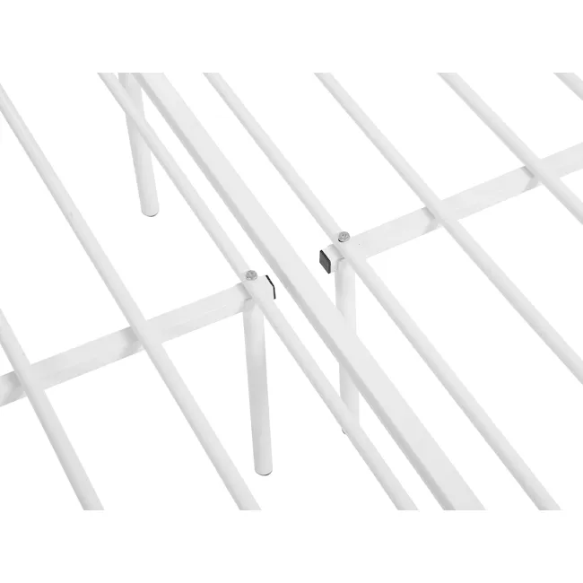 Owen Super Single Metal Bed - White - 8 - White metal ladder rungs, clean and modern design, ergonomic grip, adjustable