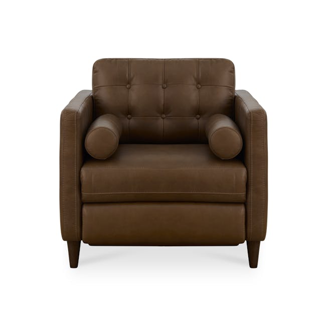 Denver Armchair with Adjustable Footrest - Cedar Brown (Genuine Leather) - 2