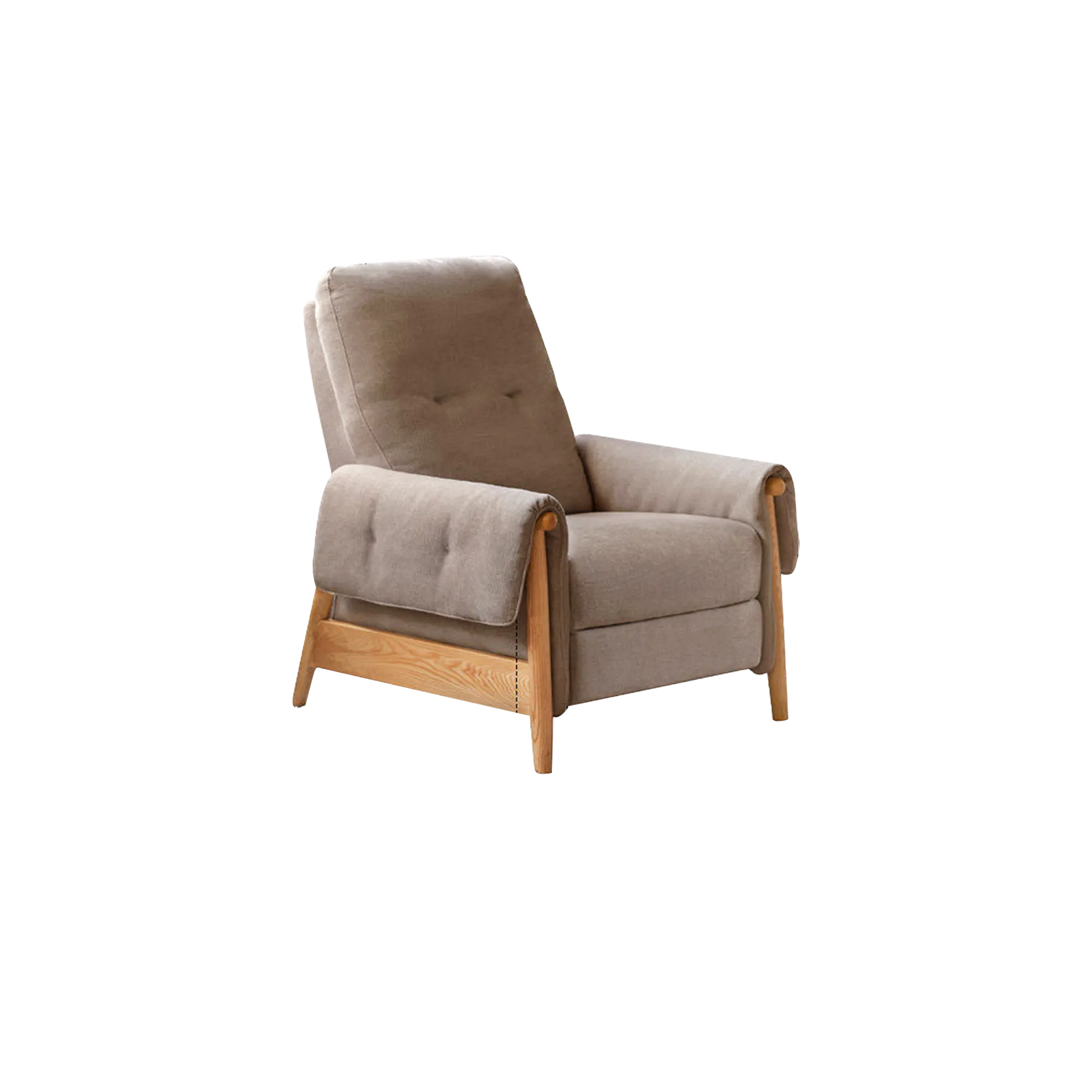 Sulo Recliner Lounge Chair - Oak, Chestnut Brown