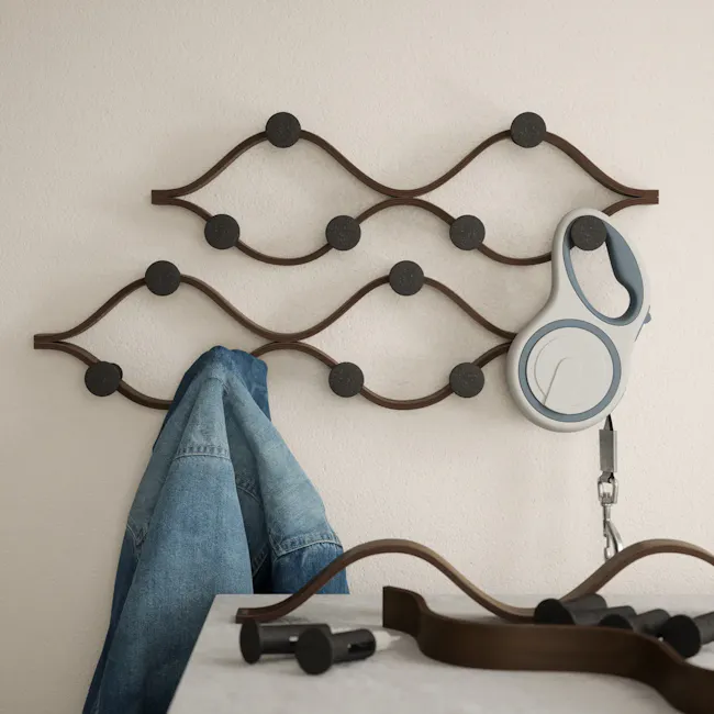 Montage 6 Wall Hook - Black, Walnut - 8