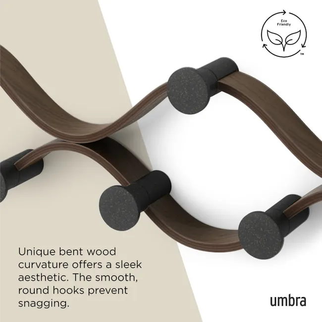 Montage 6 Wall Hook - Black, Walnut - 4