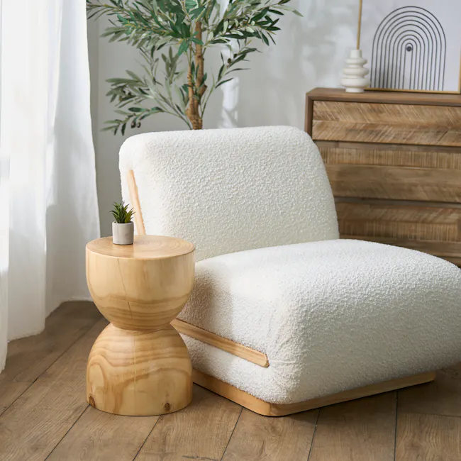 Logan Hourglass Pedestal - Oak - 6
