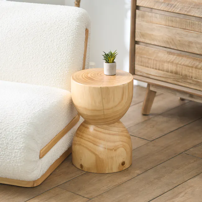 Logan Hourglass Pedestal - Oak - 2
