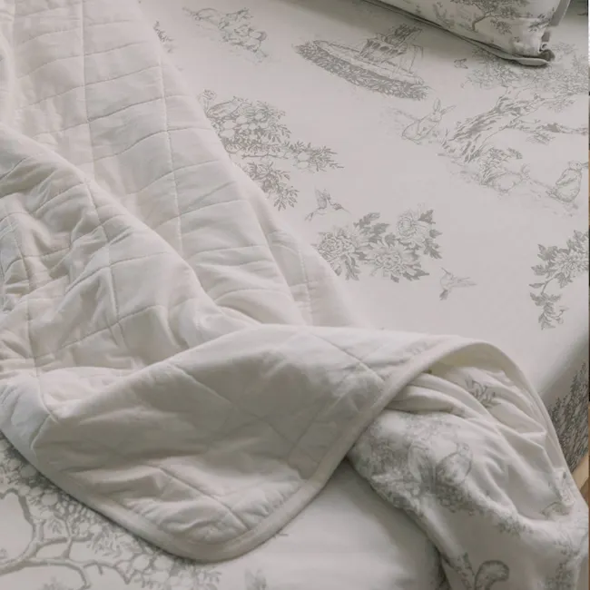 House of Holly Quilted Blanket - Garden Toile (Silver) - 2
