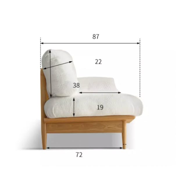 Miyake 3 Seater Sofa - White Boucle - 8