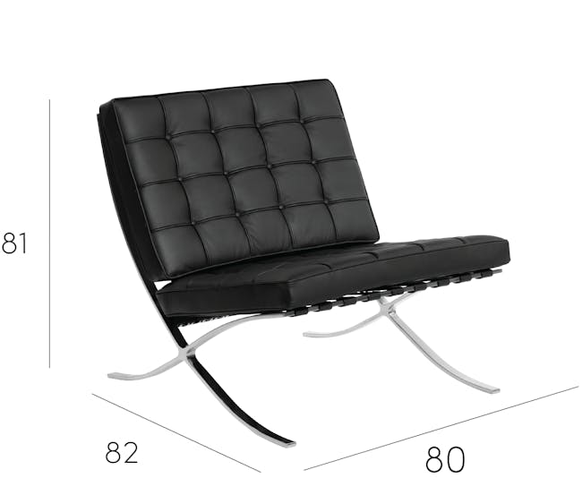 Benton Chair with Benton Ottoman - Black (Genuine Cowhide) - 17