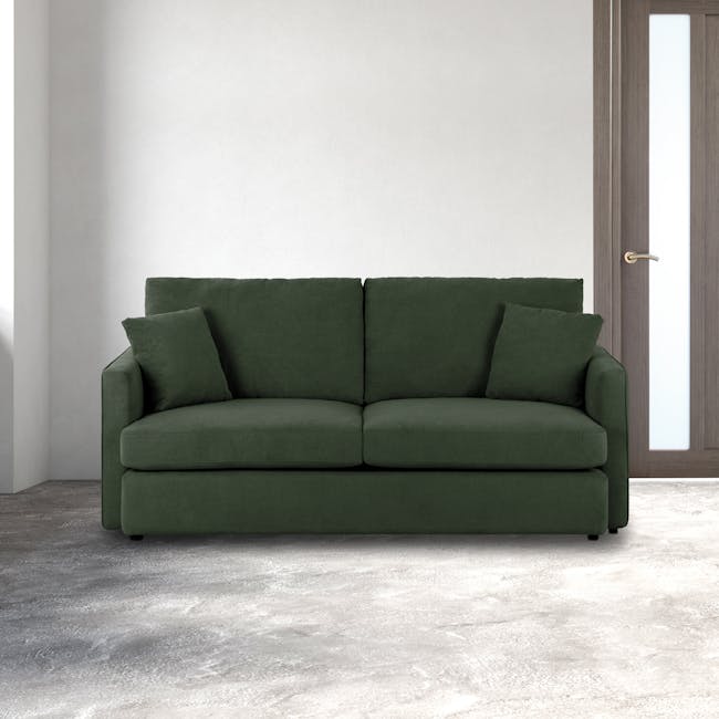 Ashley 3 Seater Lounge Sofa - Olive - 1