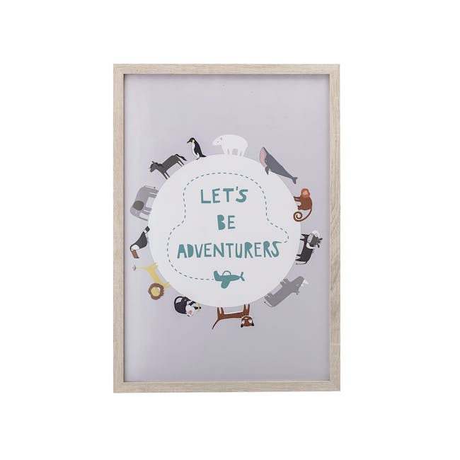 Kids Art Print in Wooden Frame - 45 cm by 65 cm -  Let's Be Adventurers - 0