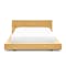 Akira Queen Storage Platform Bed with 2 Kyoto Single Shelf Bedside Tables in Oak - 2