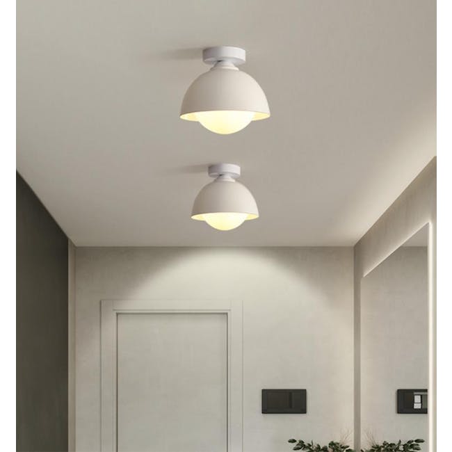 (As-is) Bowl Ceiling Lamp - White - 2