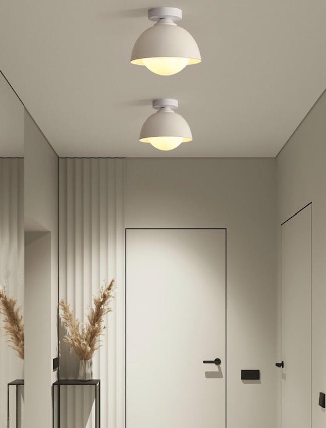 (As-is) Bowl Ceiling Lamp - White - 1