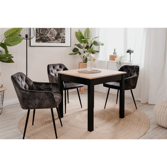 Jonah Extendable Dining Table 0.8m-1.2m - Black, Oak - 2