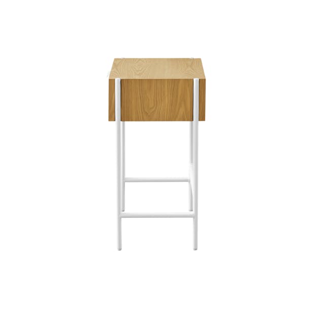 Rondo Bedside Table - White, Oak - 3