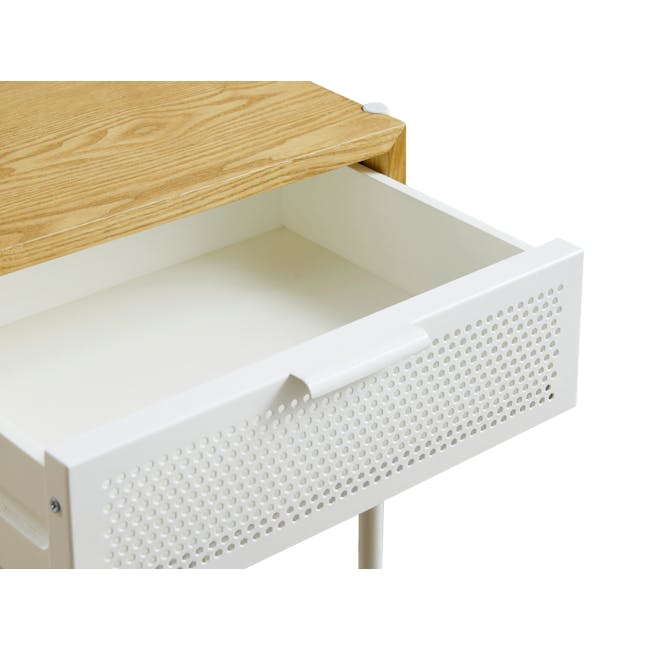 Rondo Bedside Table - White, Oak (Set of 2) - 6