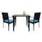 Palm Outdoor Dining Couple Set - Blue Cushions - 9