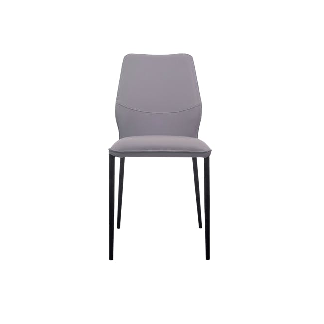 Alma Dining Chair - Light Grey (Faux Leather) - 3 - Modern minimalist chair, sleek design, contemporary style, elegant
