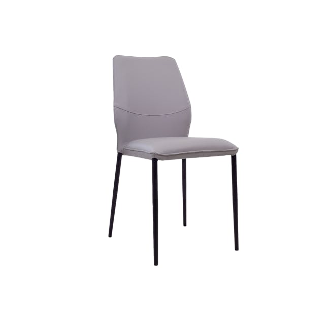 Alma Dining Chair - Light Grey (Faux Leather) - 1 - Modern minimalist chair, light gray upholstery, sleek design
