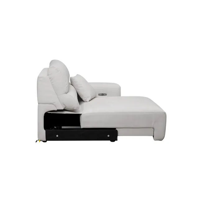 Forte 4 Seater Power Sliding Extension Sofa - Misty Grey (Scratch Resistant) - Zero Wall - 19