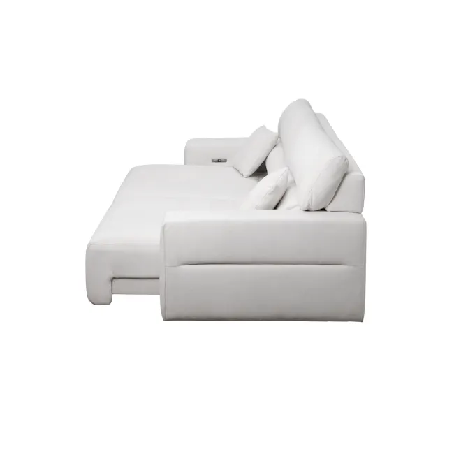 Forte 4 Seater Power Sliding Extension Sofa - Misty Grey (Scratch Resistant) - Zero Wall - 9
