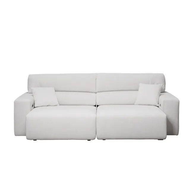 Forte 4 Seater Power Sliding Extension Sofa - Misty Grey (Scratch Resistant) - Zero Wall - 6