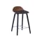 Stacy Counter Chair - Walnut, Onyx (Genuine Cowhide Seat Pad)