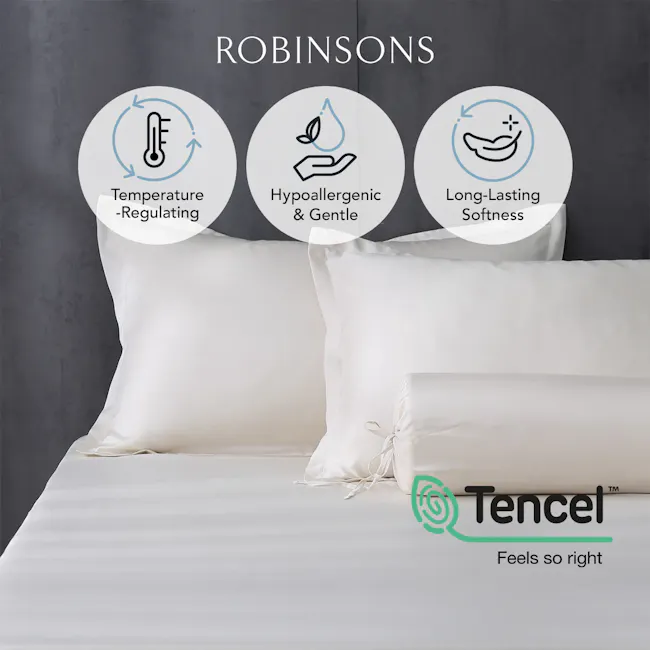 Robinsons TENCEL™ Lyocell Heritage Collection Fitted Sheet Set - Cream (4 Sizes) - 6