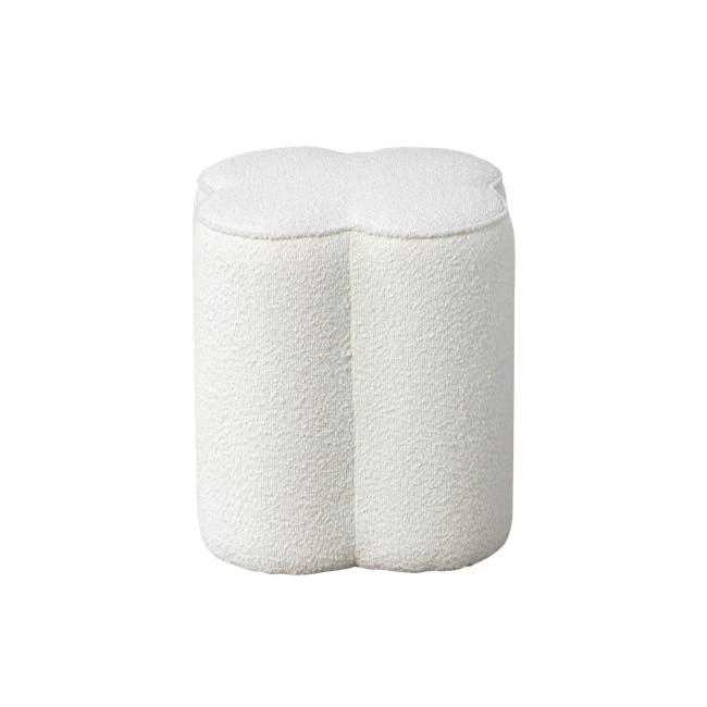 Clover Pouf - White Boucle - 5 - White, fluffy, soft, plush, cozy, comfortable, luxurious, elegant, inviting, warm