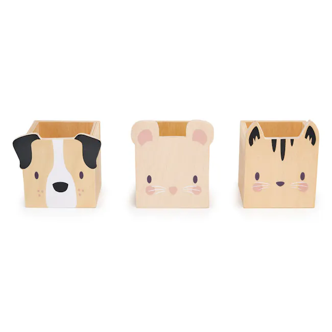 Tender Leaf Pet Pencil Holders - 1 - Wooden bear, bear face, cute bear, bear design, bear box, bear toy, bear container
