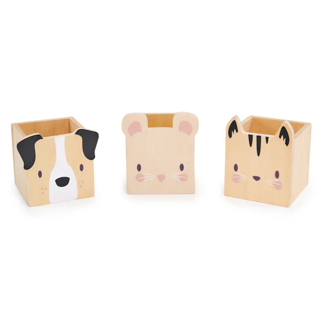 Tender Leaf Pet Pencil Holders - 2 - Wooden bear, cute bear face, animal face, bear design, bear box, bear toy, bear