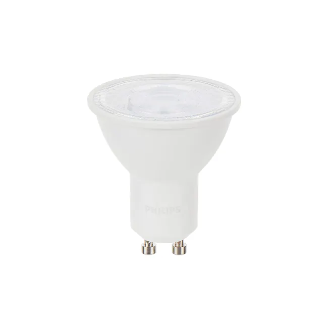 Philips Essential LED 4.7-50W GU10 840 - 1 - Philips LED light bulb, white design, sleek shape, modern style