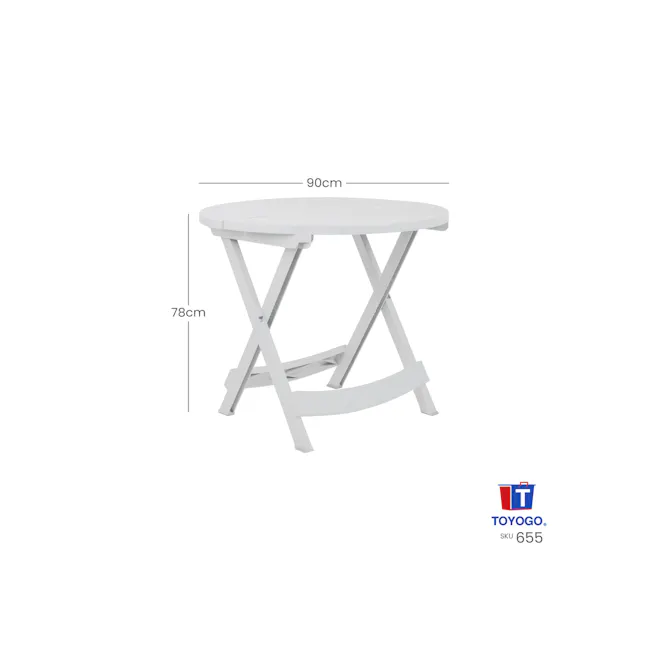 TOYOGO Foldable Round Table - White - 2