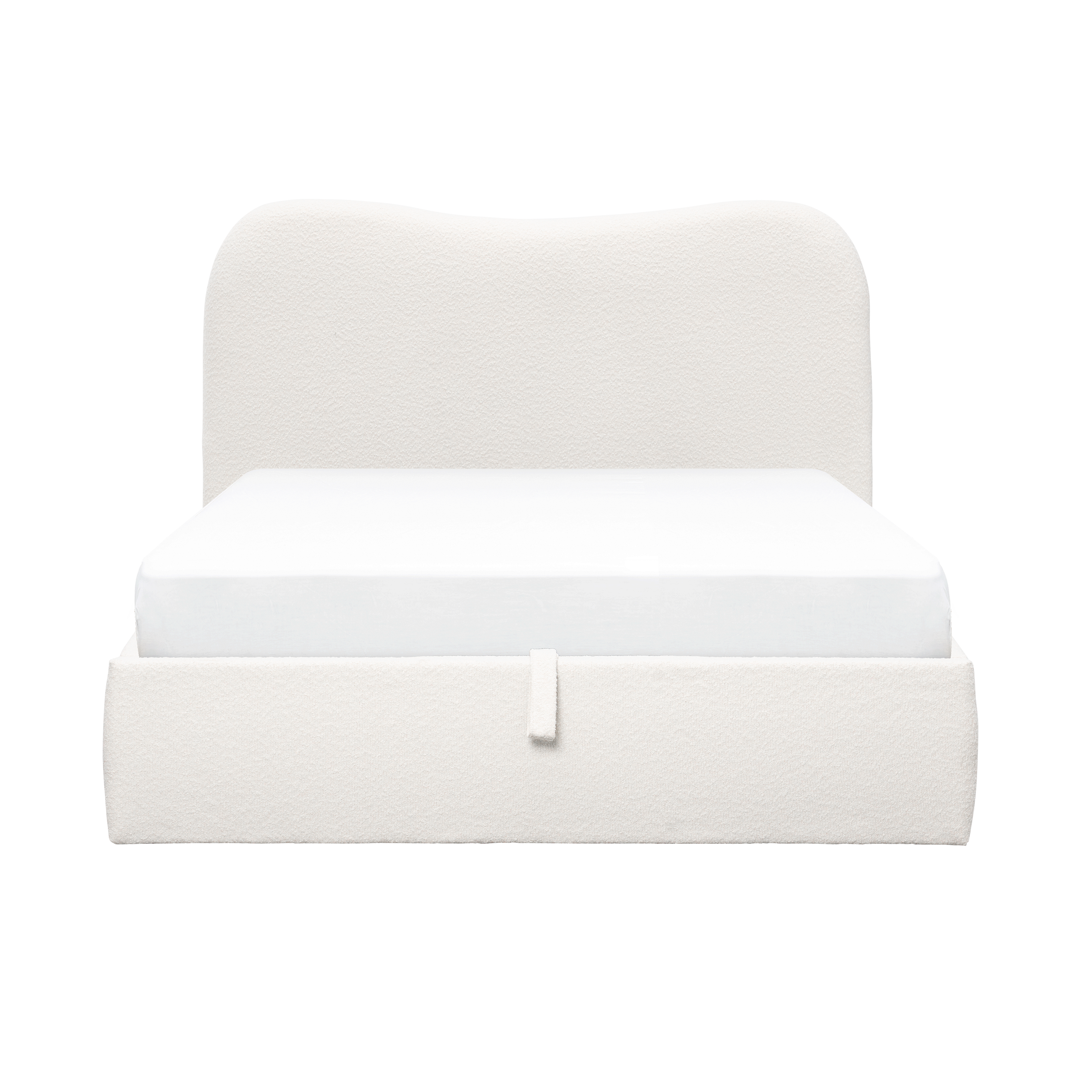 Arianna Queen Storage Bed - White Boucle