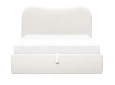 Arianna Queen Storage Bed - White Boucle