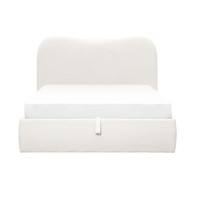 Arianna Queen Storage Bed - White Boucle - 1