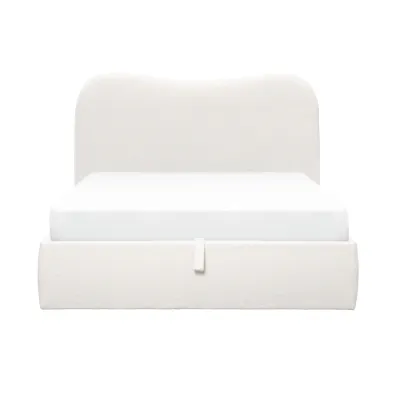 Arianna Queen Storage Bed - White Boucle