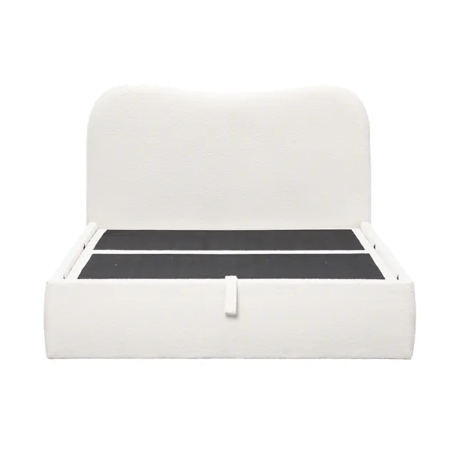 Arianna Queen Storage Bed - White Boucle - 6