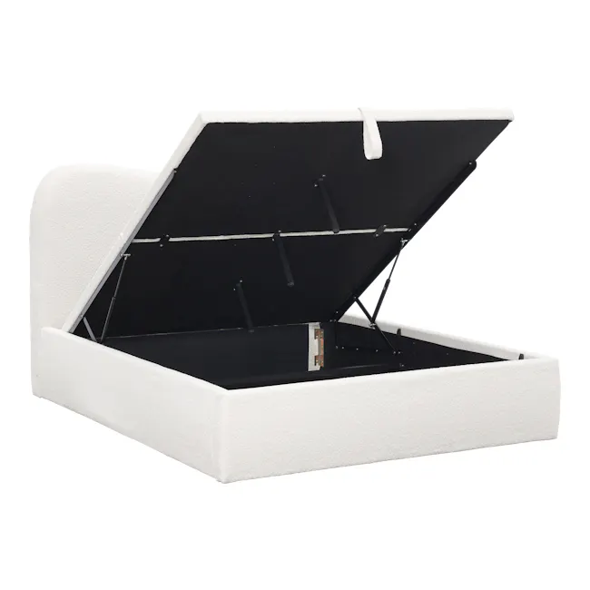 Arianna Queen Storage Bed - White Boucle - 9