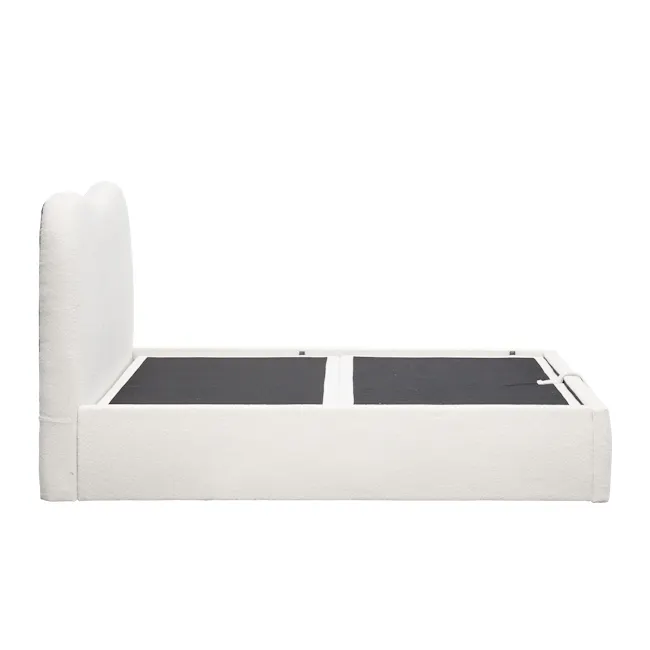 Arianna Queen Storage Bed - White Boucle - 10