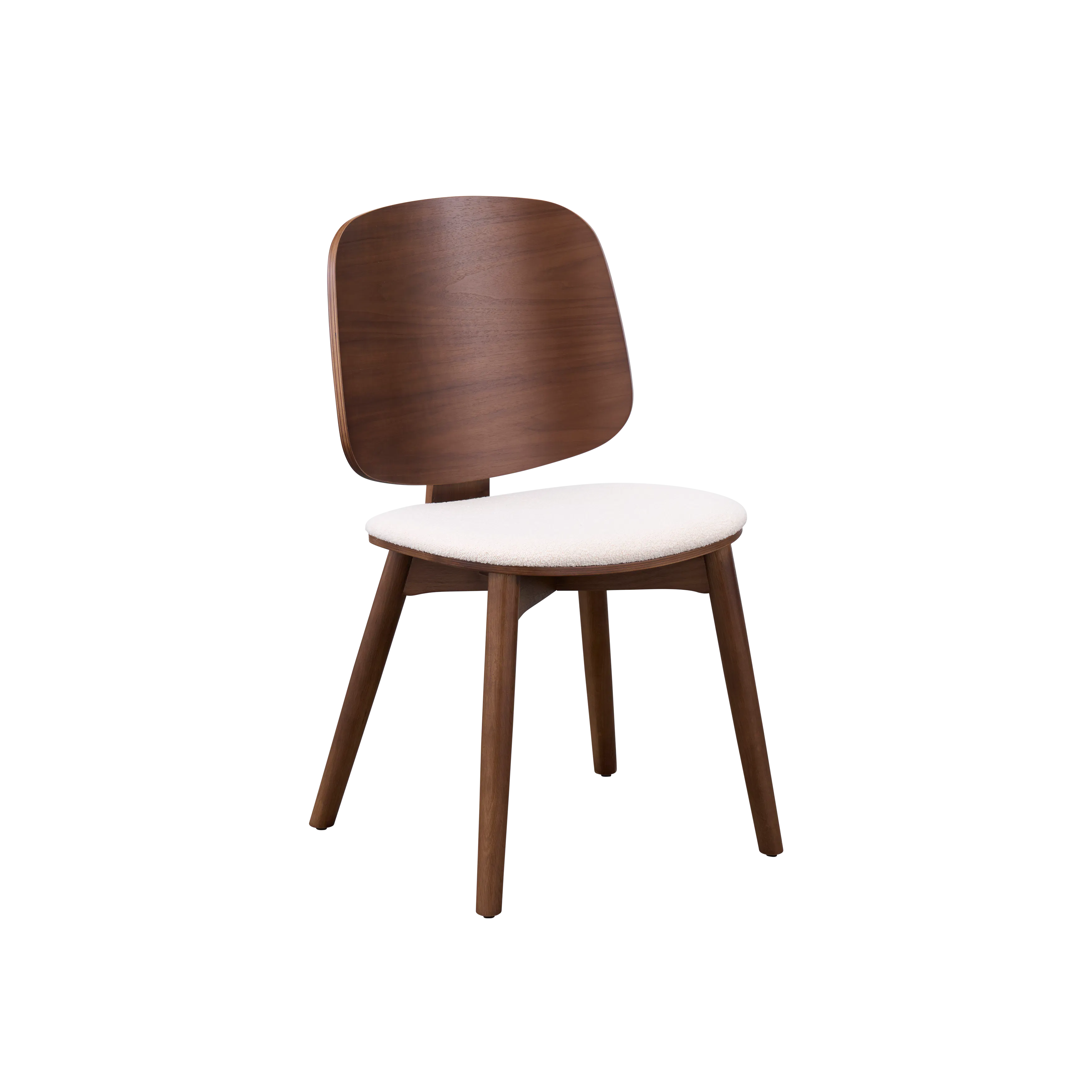 Nellie Dining Table 1.8m in Walnut (Sintered Stone) with 4 Rena Chairs in Walnut, White (Fabric) - 10