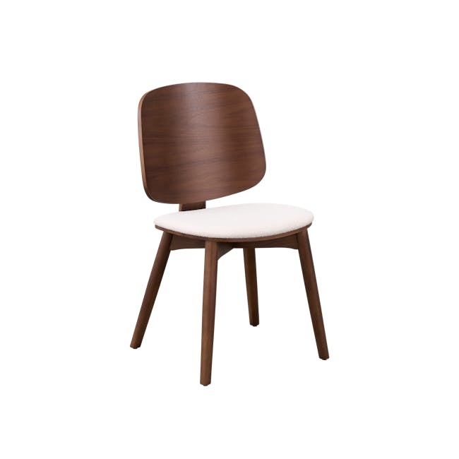 Nellie Dining Table 1.8m in Walnut (Sintered Stone) with 4 Rena Chairs in Walnut, White (Fabric) - 10