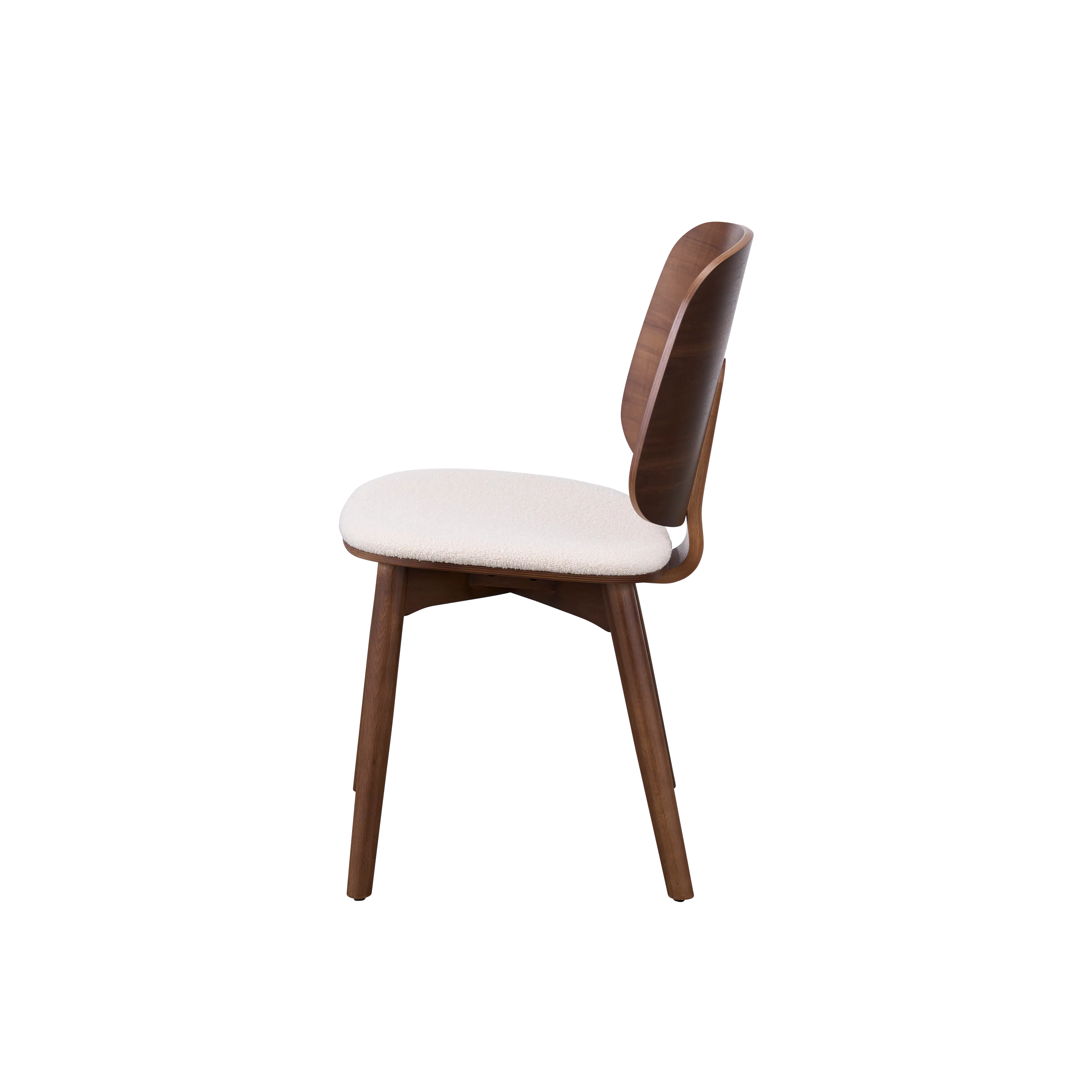 Nellie Dining Table 1.8m in Walnut (Sintered Stone) with 4 Rena Chairs in Walnut, White (Fabric) - 11
