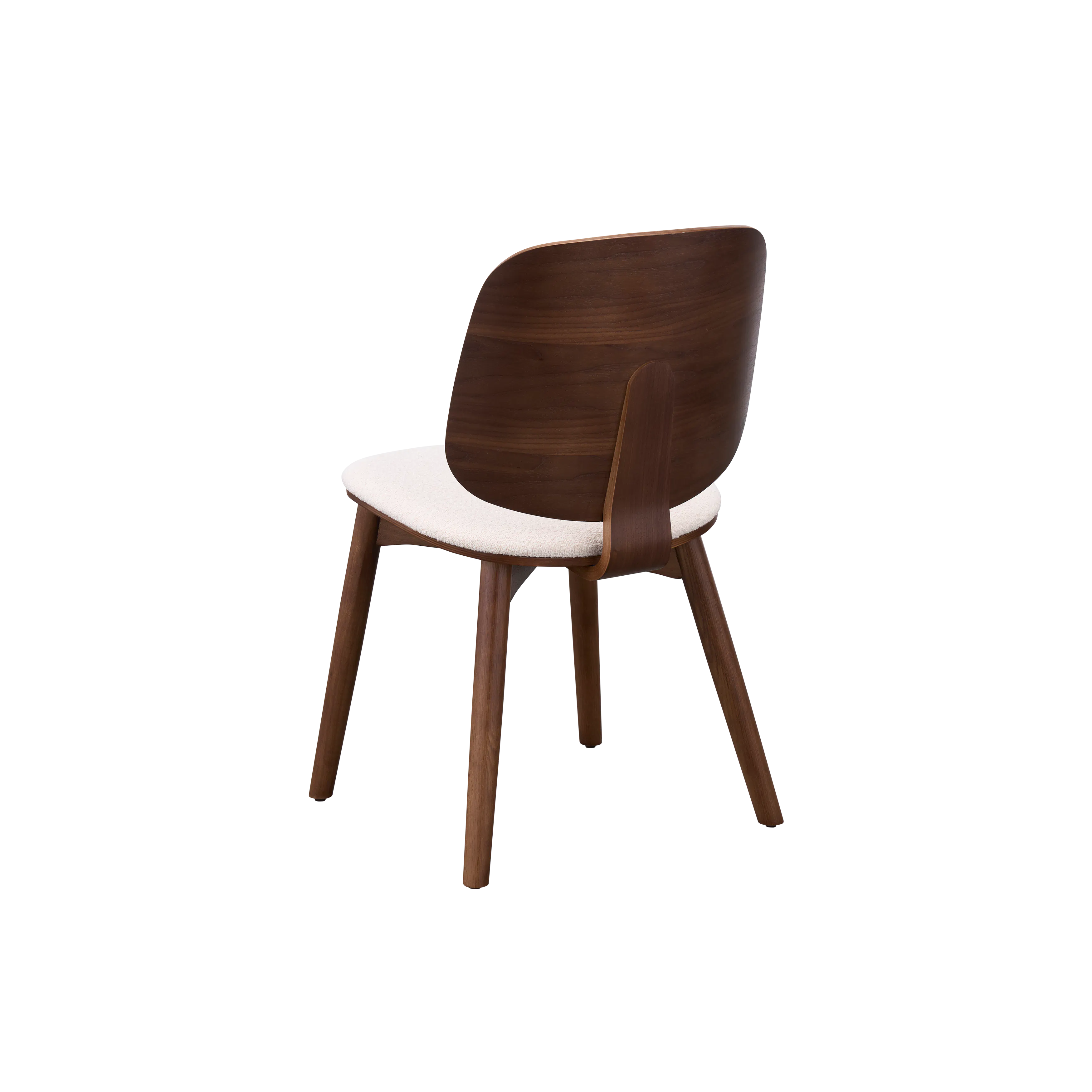 Nellie Dining Table 1.8m in Walnut (Sintered Stone) with 4 Rena Chairs in Walnut, White (Fabric) - 12