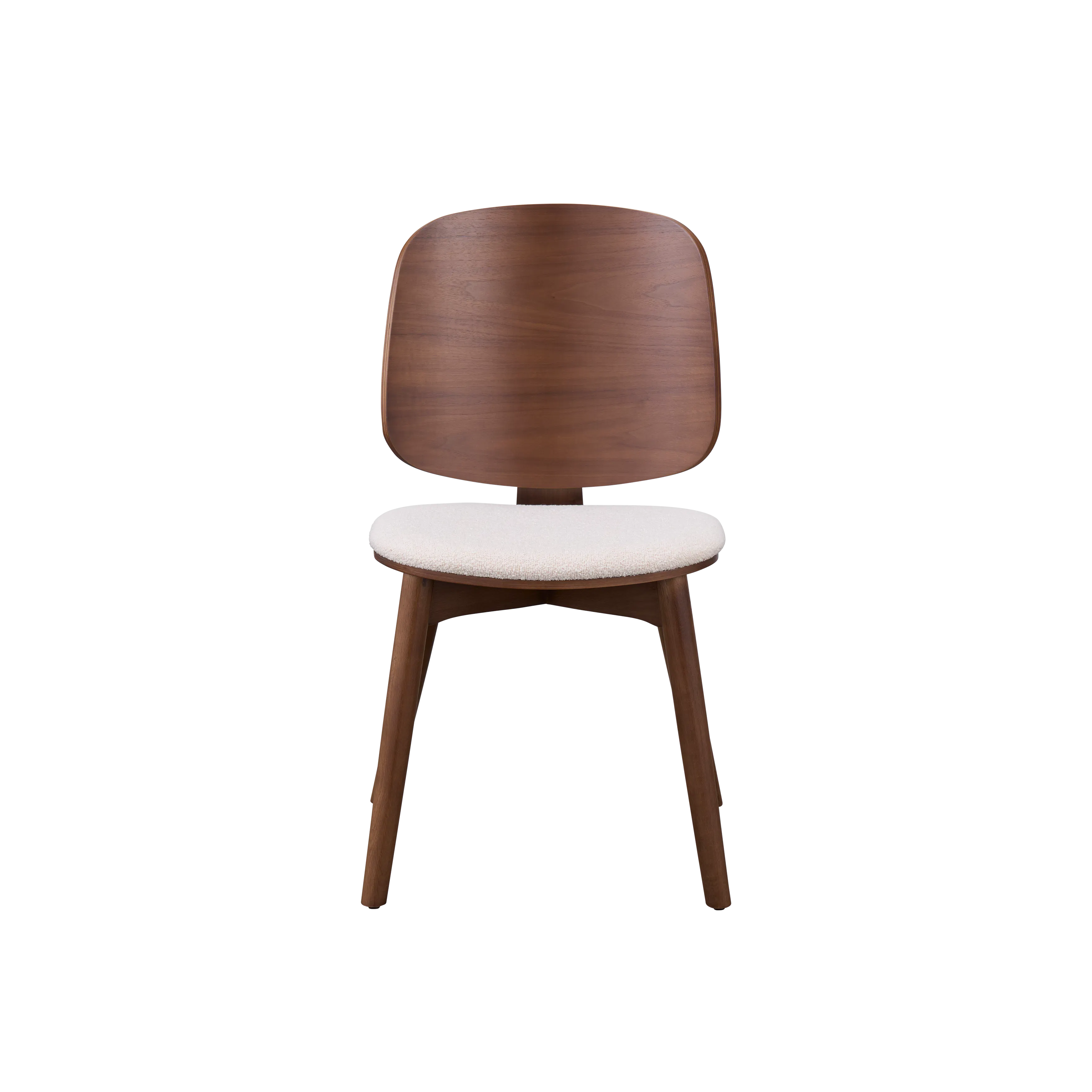 Nellie Dining Table 1.8m in Walnut (Sintered Stone) with 4 Rena Chairs in Walnut, White (Fabric) - 13