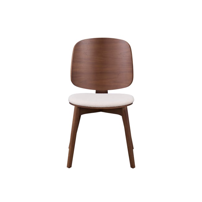 Nellie Dining Table 1.8m in Walnut (Sintered Stone) with 4 Rena Chairs in Walnut, White (Fabric) - 13