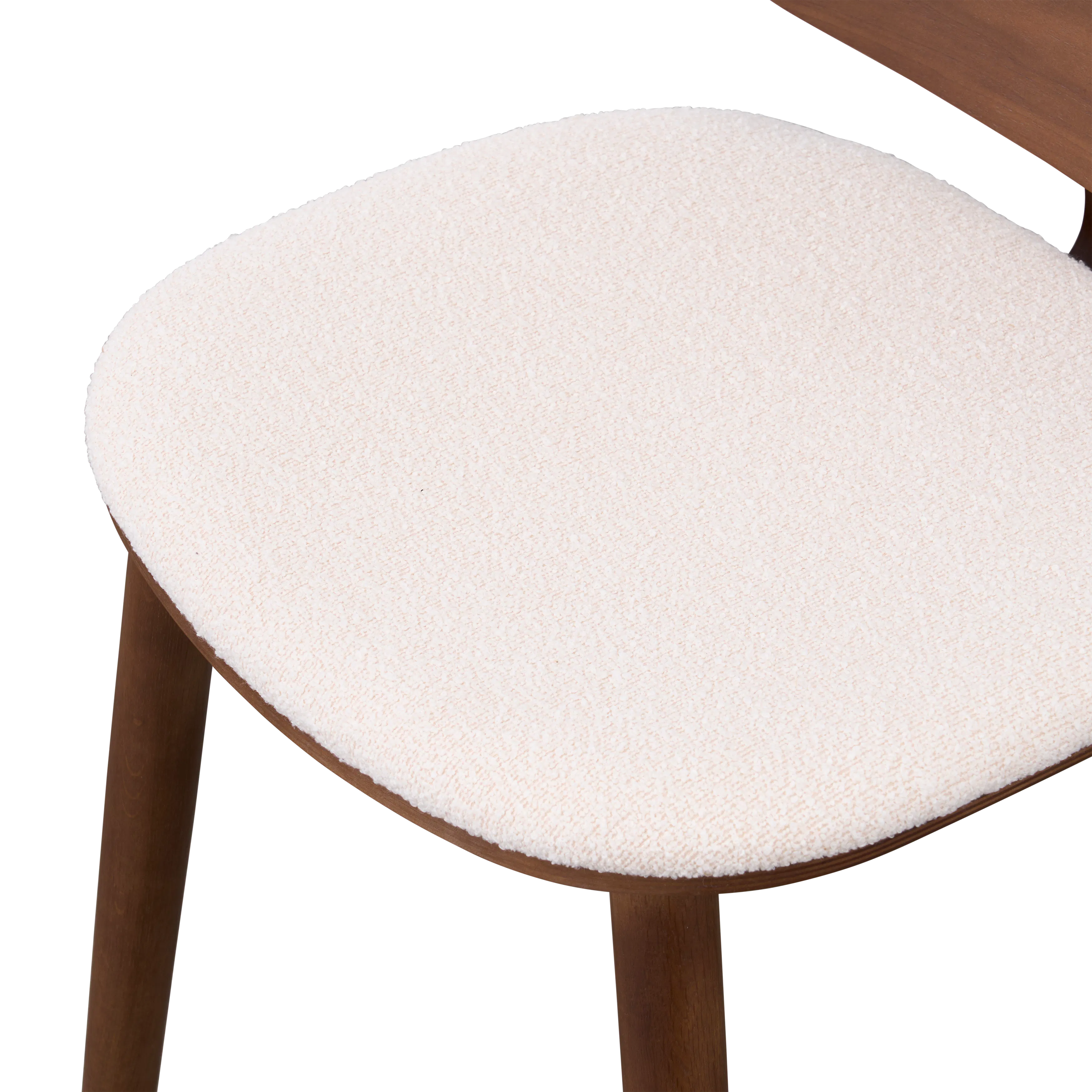 Nellie Dining Table 1.8m in Walnut (Sintered Stone) with 4 Rena Chairs in Walnut, White (Fabric) - 14